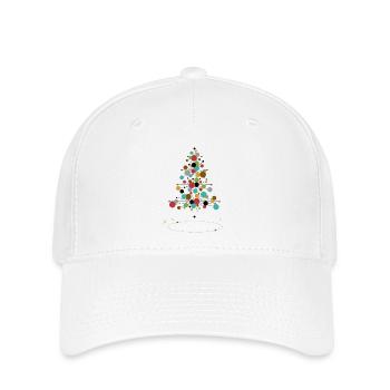Atomic Christmas – Retro Weihnachtsbaum Design - Flexfit Cap - Weiß - Vorne