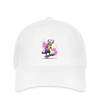 Éclaboussure de peinture Skateferret coloré - Casquette Flexfit - blanc - Devant