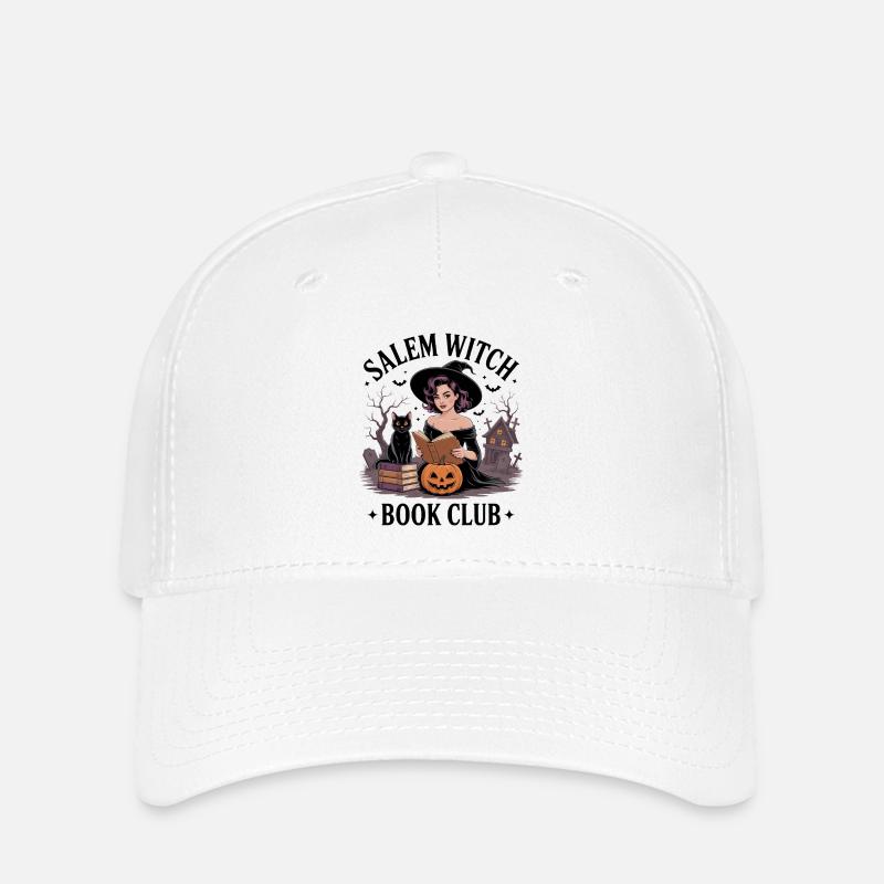 Witch Book Club Halloween Design - Flexfit Cap - white