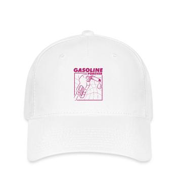Gasoline Forever Klassisches Autofan Design - Flexfit Cap - Weiß - Vorne