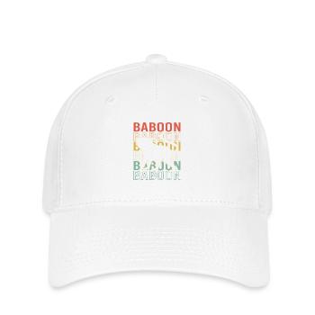 Baboon Pavian Primat Affe Affen - Flexfit Cap - Weiß - Vorne