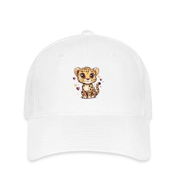Mignon léopard garçon coeur design - Casquette Flexfit - blanc - Devant