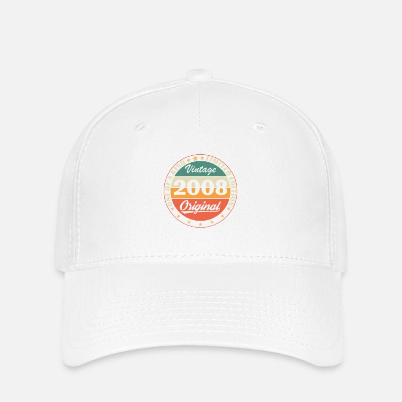 18 Year Old 2008 Vintage Retro Birthday Gift - Flexfit Cap - white