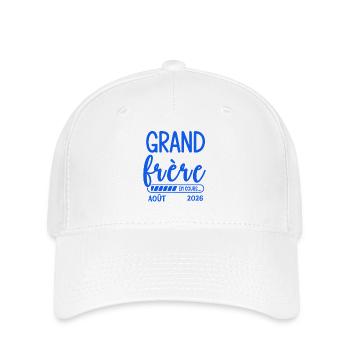 Big Brother August 2026 Schwangerschaftsankündigung Geschenk - Flexfit Cap - Weiß - Vorne