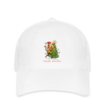 Feline Navidad Christmas Cat - Flexfit Cap - white - Front