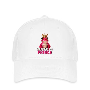 GRENOUILLE Où est mon Prince - Casquette Flexfit - blanc - Devant
