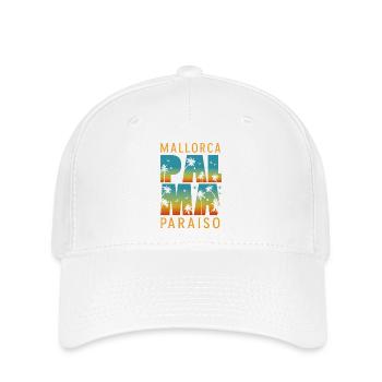 Palma Mallorca Paraiso Sunset Palmen Retro - Flexfit Cap - Weiß - Vorne
