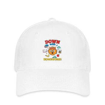 À bas les devoirs, élève chat rebelle de l’école - Casquette Flexfit - blanc - Devant