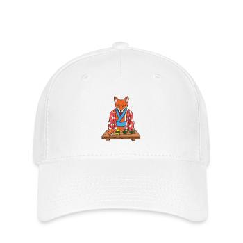 Retro Fox Kimono Sushi Japanischer Foodie-Anime-Geschenk - Flexfit Cap - Weiß - Vorne