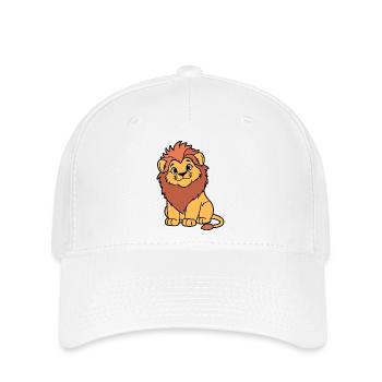 Lionceau cartoon chaleureux - Casquette Flexfit - blanc - Devant