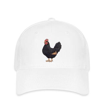 Illustration du Coq Noir - Casquette Flexfit - blanc - Devant