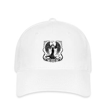 Dark Angel with Black Wings Skulls - Flexfit Cap - white - Front