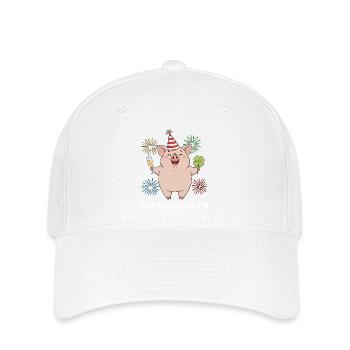 Team Glücksschwein - Flexfit Cap - Weiß - Vorne
