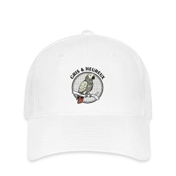 GREY & Happy Parrot – Gabon Grey - Flexfit Cap - white - Front