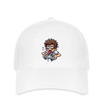 Erschöpfter Gamer in Aktion - Flexfit Cap - Weiß - Vorne