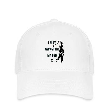 Je joue au golf super bien comme mon père - Casquette Flexfit - blanc - Devant