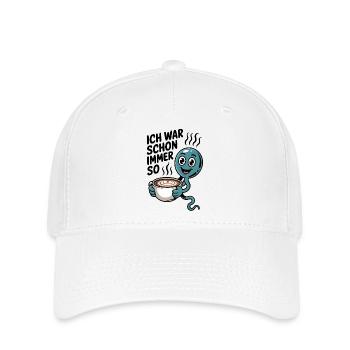 Lustiger Kaffee Spruch mit Spermien-Motiv - Flexfit Cap - Weiß - Vorne