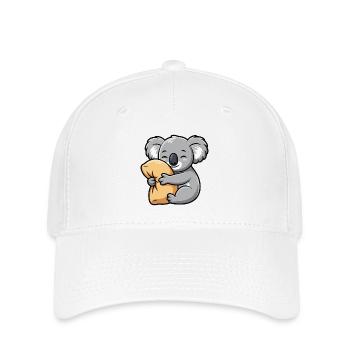 Kuschelkau Koala mit Kissen - Flexfit Cap - Weiß - Vorne