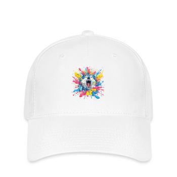 Wolfsruf in Farbschleuder - Flexfit Cap - Weiß - Vorne