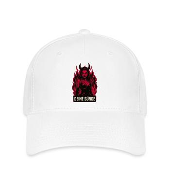 Deine Sünde Dämonin, dark gothic verführung - Flexfit Cap - Weiß - Vorne