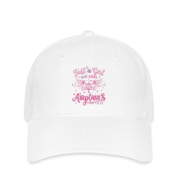 Une seule fille aime les avions - Casquette Flexfit - blanc - Devant