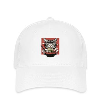 Cat with ramen - Flexfit Cap - white - Front