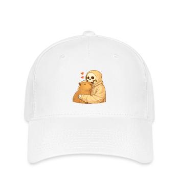 Cozy Skelett mit Capybara – Geborgenheit - Flexfit Cap - Weiß - Vorne