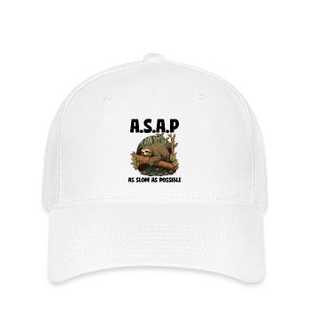 Sloth ASAP As Slow As Possible - Flexfit Cap - white - Front