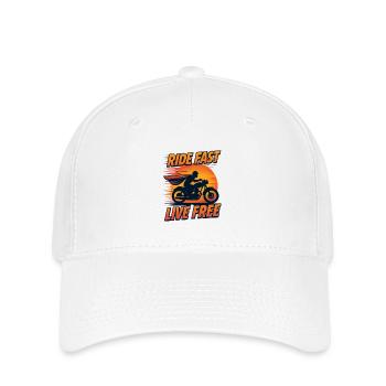 Ride Fast Live Free - Flexfit Cap - white - Front