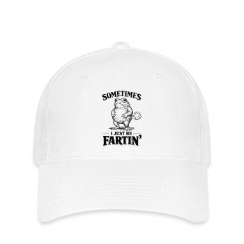 Grenouille, drôle, parfois je me fais juste pêtre - Casquette Flexfit - blanc - Devant