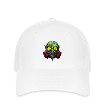  Gasmaske Graffiti - Flexfit Cap - Weiß - Vorne