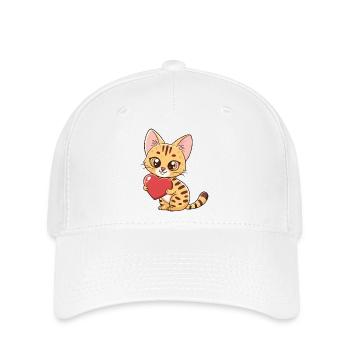 Kawaii Heart Tabby Kitten - Flexfit Cap - white - Front