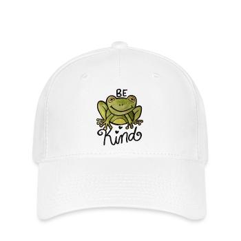 Design aquarelle Be Kind Frog - Casquette Flexfit - blanc - Devant