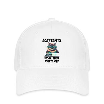 Des comptables drôles travaillent avec leurs actifs - Casquette Flexfit - blanc - Devant