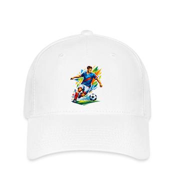 Geometrische Fußballexplosion - Flexfit Cap - Weiß - Vorne
