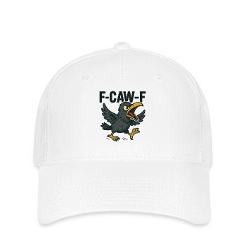 F-CAW-F Krähen Spruch - Flexfit Cap - Weiß - Vorne