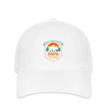 Papa Ourse Retro au Soleil - Casquette Flexfit - blanc - Devant