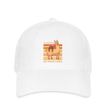 No Prob-Lama & Faultier: Be Kind Retro Design - Flexfit Cap - Weiß - Vorne