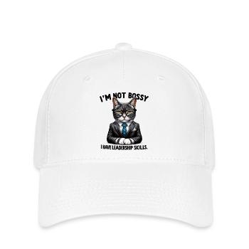 Patron chat avec des compétences en leadership - Casquette Flexfit - blanc - Devant