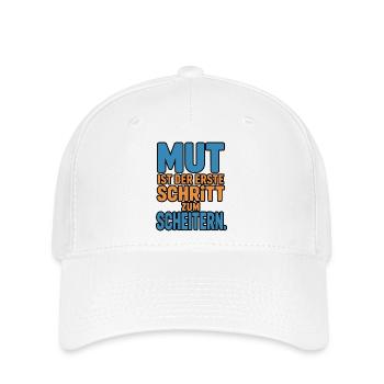 Mut ist der erste Schritt zum Scheitern - Flexfit Cap - Weiß - Vorne