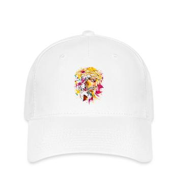 Éclaboussure de peinture du portrait de Jésus lumineux - Casquette Flexfit - blanc - Devant