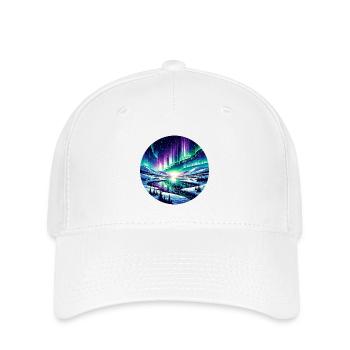 Nordlichtlandschaft am Eisfluss - Flexfit Cap - white - Front