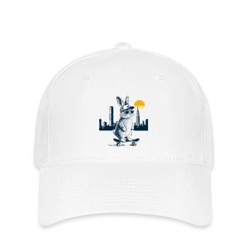 Skater Häschen - Flexfit Cap - Weiß - Vorne