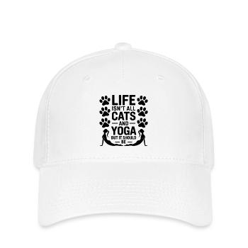 Dictions de yoga : cadeau drôle de yoga pour chats - Casquette Flexfit - blanc - Devant