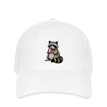 Cute Raccoon Feralcore Cartoon Shirt - Flexfit Cap - white - Front