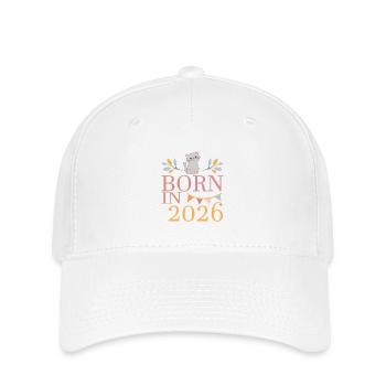 Baby Geboren in 2026 Born in 2026 Süßer Katze - Flexfit Cap - Weiß - Vorne