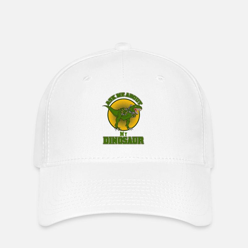 Demandez-moi ce que je suis sur le design drôle de dinosaure de T-Rex - Casquette Flexfit - blanc