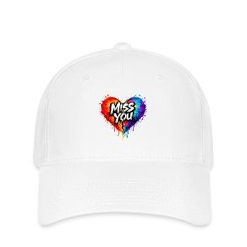 Tu manques Heart Broken Art Art néon de rue Art - Casquette Flexfit - blanc - Devant