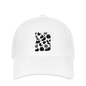 Montage du chat de minuit - Casquette Flexfit - blanc - Devant