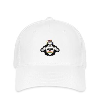 Vielfalt & Respekt Regenbogen Statement Design - Flexfit Cap - Weiß - Vorne